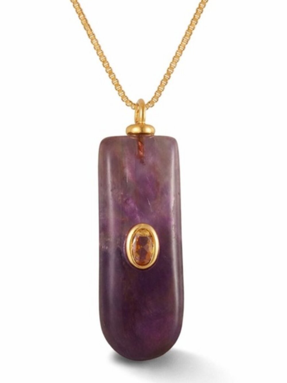 New! Violet Aura Stone Water Drop Necklace NWOT (3006)